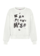 COMFY GRAPHIC SWEATSHIRT - WHITE - MILK WHITE | DEHA