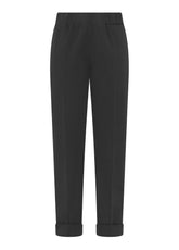 PANTALONE DRITTO CON RISVOLTO NERO - BLACK | DEHA