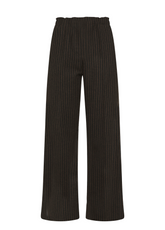 PINSTRIPED PLEATED PALAZZO PANTS - BLACK - BLACK | DEHA