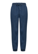 PANTALONE JOGGER IN DENIM LYOCELL BLU - DARK BLUE DENIM | DEHA