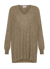 PULLOVER SCOLLO V MISTO LANA MARRONE - Felpe e Maglie - Outlet | DEHA