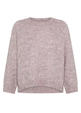 PINK ALPACA WOOL BLEND CREW NECK SWEATER - ROSE LAVENDER | DEHA
