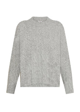 MAGLIA IN LANA GIROCOLLO IN LUREX GRIGIO - GREY MELANGE | DEHA