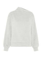 FELPA SOFFICE COLLO ASIMMETRICO BIANCO - Archive Sale | DEHA