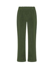 PANTALONE DRITTO IN VELLUTO LISCIO VERDE - OLIVE GREEN | DEHA