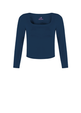 TOP MANICHE LUNGHE IN MICROFIBRA RICICLATA BLU - NIGHT BLUE | DEHA