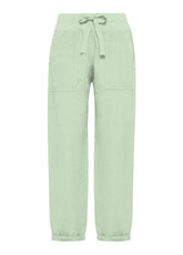 PANTALONI IN LINO VERDE - JADE GREEN | DEHA