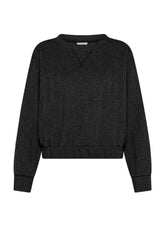 SCHWARZES SWEATSHIRT AUS JACQUARD MIT FISCHGRÄTENMUSTER UND RUNDHALSAUSSCHNITT - Strickwaren - Outlet | DEHA