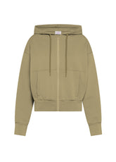 STRETCH-BAUMWOLL-SWEATSHIRT MIT REISSVERSCHLUSS UND KAPUZE - BRAUN - Sweatshirts und Pullover | DEHA