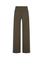 PANTALONE GAMBA DRITTA IN MICROFIBRA RICICLATA MARRONE - COFFEE BROWN | DEHA