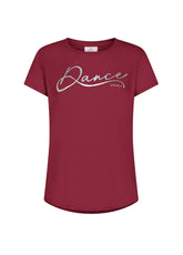 RED PRINTED T-SHIRT IN SLUB COTTON - CHERRY RED | DEHA