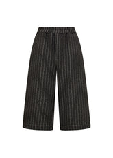 PINSTRIPE BERMUDA SHORTS - BLACK - BLACK | DEHA