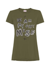 FLAMME' JERSEY GRAPHIC T-SHIRT - GREEN - Archive Sale | DEHA