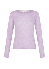 PURPLE BOAT NECK ALPACA WOOL BLEND SWEATER - T-shirts - Outlet | DEHA