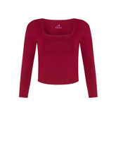 TOP MANICHE LUNGHE IN MICROFIBRA RICICLATA ROSSO - Canotte e Reggiseni sportivi - Outlet | DEHA