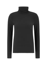 T-SHIRT A COLLO ALTO E MANICA LUNGA IN MISTO CASHMERE NERO - DEHA ESSENTIALS | DEHA