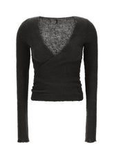 BLACK BOUCLE CROSSED CARDIGAN - Dance sets | DEHA
