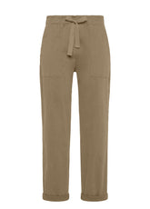 GABARDINE DRAWSTRING PANTS - BROWN - Archive Sale | DEHA