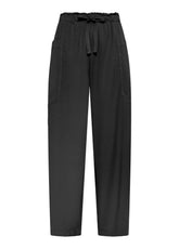 PANTALONE BALLOON IN TWILL LYOCELL NERO - Pantaloni | DEHA