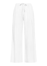 PANTALONI IN POPLINE ELASTICIZZATO BIANCO - WHITE | DEHA