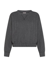 FELPA GIROCOLLO IN JACQUARD SPINA DI PESCE GRIGIO | DEHA
