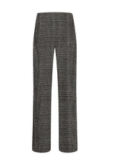 PANTALONE PALAZZO JACQUARD A QUADRI NERO - Archive Sale | DEHA