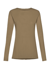 FLAMME' LONG SLEEVE T-SHIRT - BROWN - GLACE' BROWN | DEHA