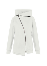 BIKER SWEATSHIRT AUS ORGANISCHER BAUMWOLLE - WEISS - MILK WHITE | DEHA