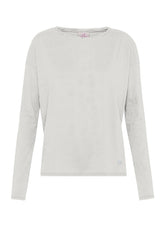 T-SHIRT A MANICA LUNGA IN JERSEY MODAL FIAMMATO BIANCO - Top & T-shirts | DEHA