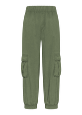 FADED TWILL CARGO PANTS - GREEN - BOTTLE GREEN | DEHA