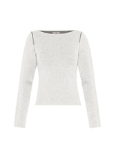 PULLOVER BICOLOR SCOLLO BARCHETTA BIANCO - Archive Sale | DEHA