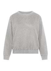 JACQUARD AND LUREX CREW-NECK SWEATSHIRT - GREY - Sweaters | DEHA