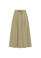 PLEATED LYOCELL TWILL SKIRT - BROWN - Dresses, skirts and jumpsuits | DEHA