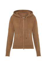 CARDIGAN CON ZIP E CAPPUCCIO MARRONE - Felpe e Maglie - Outlet | DEHA