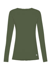 LONG-SLEEVE T-SHIRT IN FLAMED MODAL JERSEY - GREEN - T-shirts - Outlet | DEHA