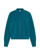 BOMBER FULL ZIP IN MODAL SOFT TOUCH VERDE - Felpe e Maglie | DEHA