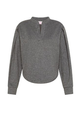 BLOUSE-STYLE PINSTRIPE SWEATSHIRT - GREY - Shirts & Blouses - Outlet | DEHA