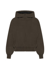 FELPA CON ZIP E CAPPUCCIO MARMORIZZATA OTHER - MARBLED CHOCO BROWN | DEHA