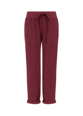 PANTALONE IN VELLUTO LEGGERO CON COULISSE ROSSO - CORDOVAN RED | DEHA