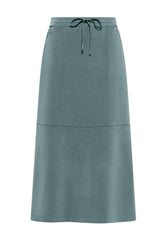 Flared Skirt In Modal - Green - TEAL GREEN | DEHA