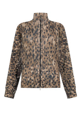 FELPA CON ZIP STAMPA ANIMALIER MARRONE - Archive Sale | DEHA