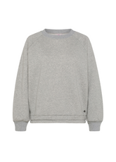 SWEATSHIRT MIT ELASTICHEM BUND - GRAU - GREY MELANGE | DEHA