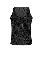 BLACK PRINTED STRETCH MICROFIBER RACING TANK TOP - Tops & sports bras - Outlet | DEHA