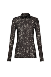 T-SHIRT COLLO ALTO STAMPATA IN LYOCELL GRIGIO - Top & T-Shirts - Outlet | DEHA