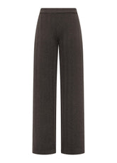 PANTALONE PALAZZO IN JACQUARD SPINA DI PESCE MARRONE - Pantaloni - Outlet | DEHA