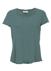 T-SHIRT IN COTONE FLAMMÈ VERDE - TEAL GREEN | DEHA