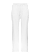 STRAIGHT-LEG SLUB COTTON TROUSERS - WHITE - WHITE | DEHA