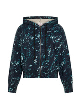 FELPA CON ZIP E CAPPUCCIO STAMPA ALLOVER OTHER - DOTTED BLUE | DEHA