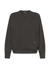 SWEATSHIRT MIT RUNDHALSAUSSCHNITT IN MILANO-STICH BRAUN - DARK BROWN | DEHA