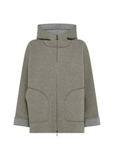 TWO-TONE SCUBA JACKET WITH GREY ZIP - TAUPE | DEHA